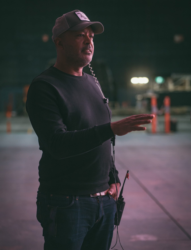 Frazer Churchill (VFX Supervisor) on set